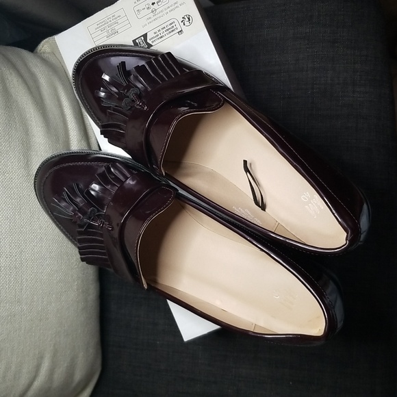 Womens H&M Burgundy loafers size 8.5 - Picture 6 of 10